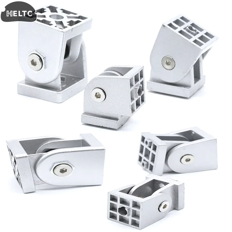 

1PCS Silver 2020/3030/4040 Zinc Alloy/Aluminum Profile Living Hinge Fittings Right Angle Flexible Pivot Joint Connector