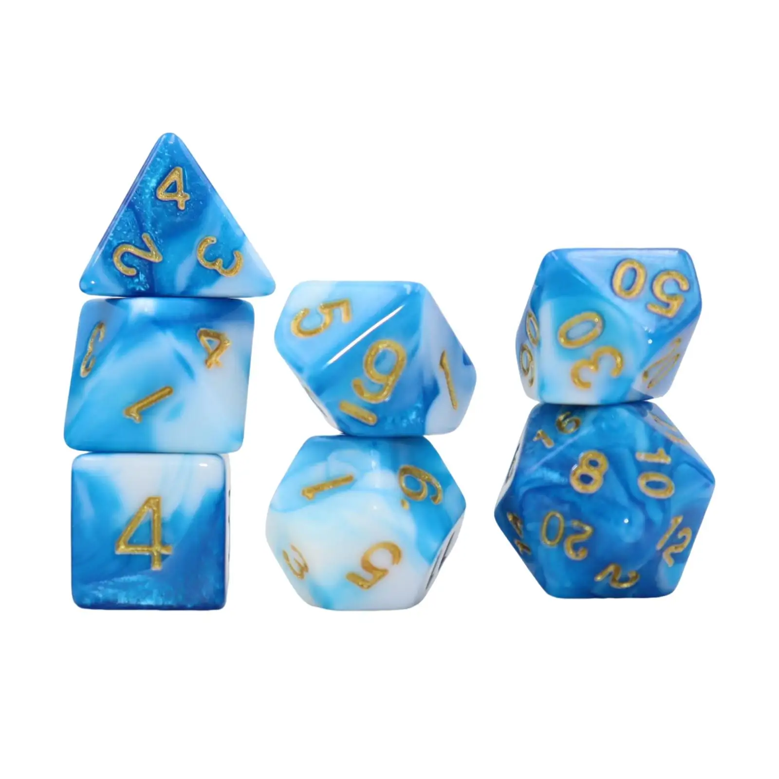 3x7 Pieces Acrylic Polyhedral Dices Table Games Dices Set for Roll Playing Games Board Game Props