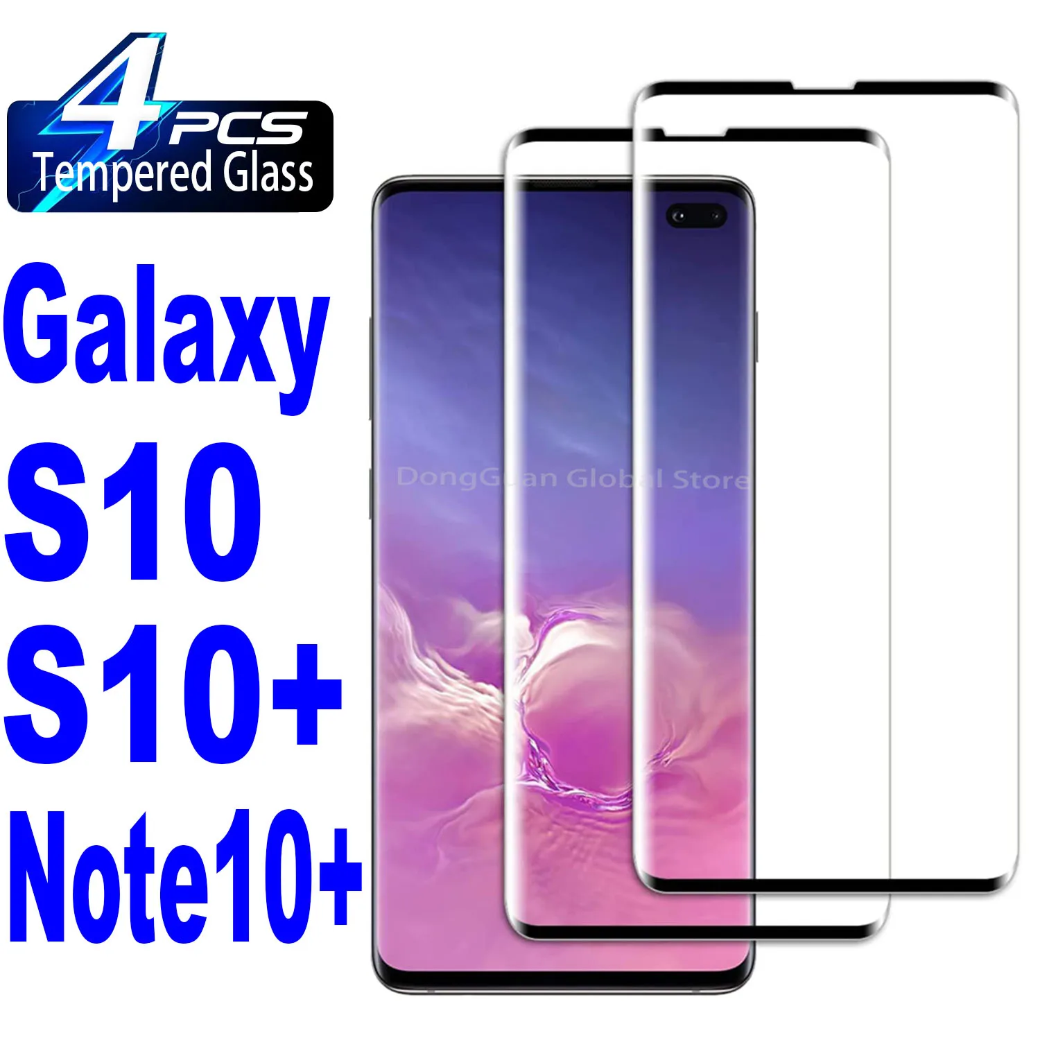 

1/4 шт. закаленное стекло для Samsung Galaxy S10 S10 + Note 10 + Защитная стеклянная пленка для экрана