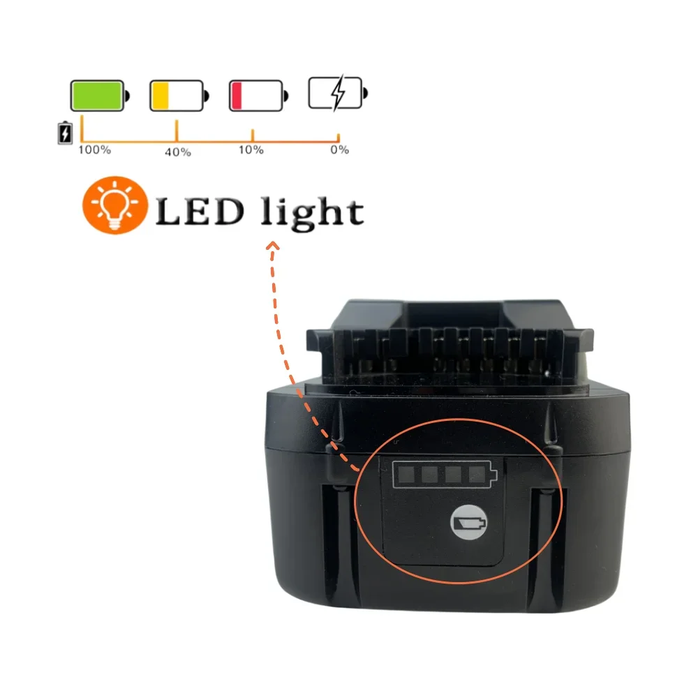 High Capacity 6000/8000/10000mAh 18V Lithium Replacement Battery for Hitachi Power Tools BSL1830 BSL1840 DSL18DSAL BSL1815X