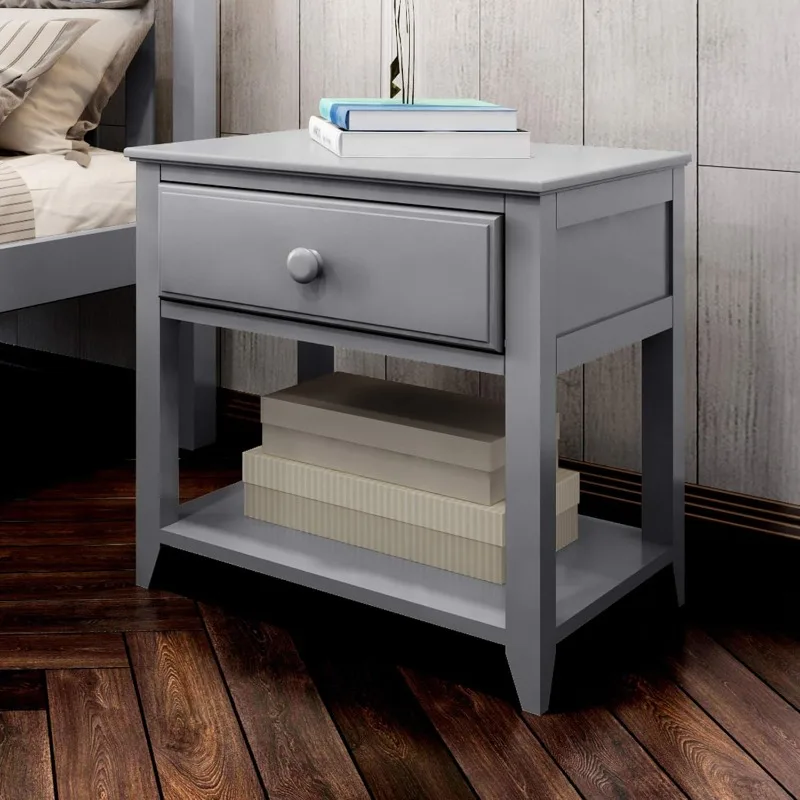 Nightstand with Drawer and Shelf, 17.5