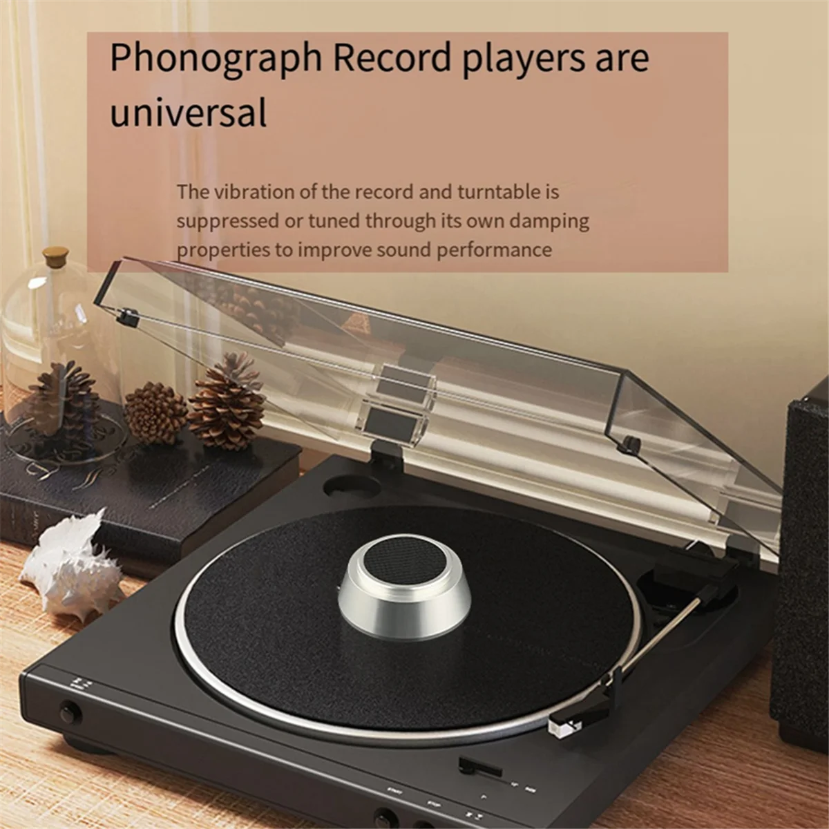 Record Weight Stabilizer Aluminum Alloy Record Clamp LP Vinyl Disc Turntable Stabilizer Weight Clamp Player Accessories Silver