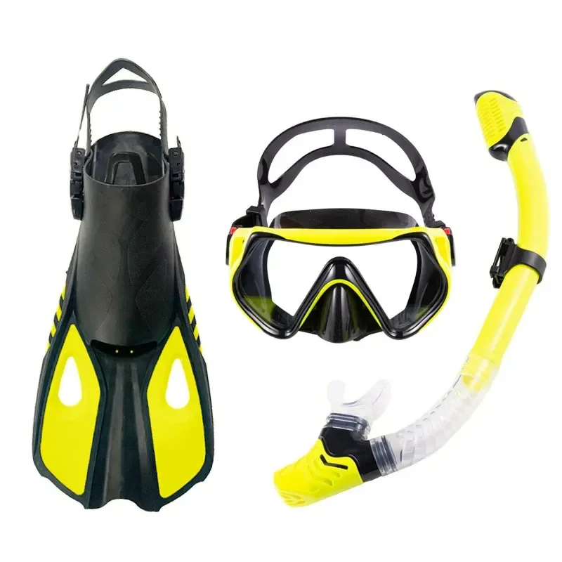 New Adult Snorkeling Sanbao Set Deep Diving Glasses Full Dry Snorkel Adjustment Short Fins Swimming Frogs