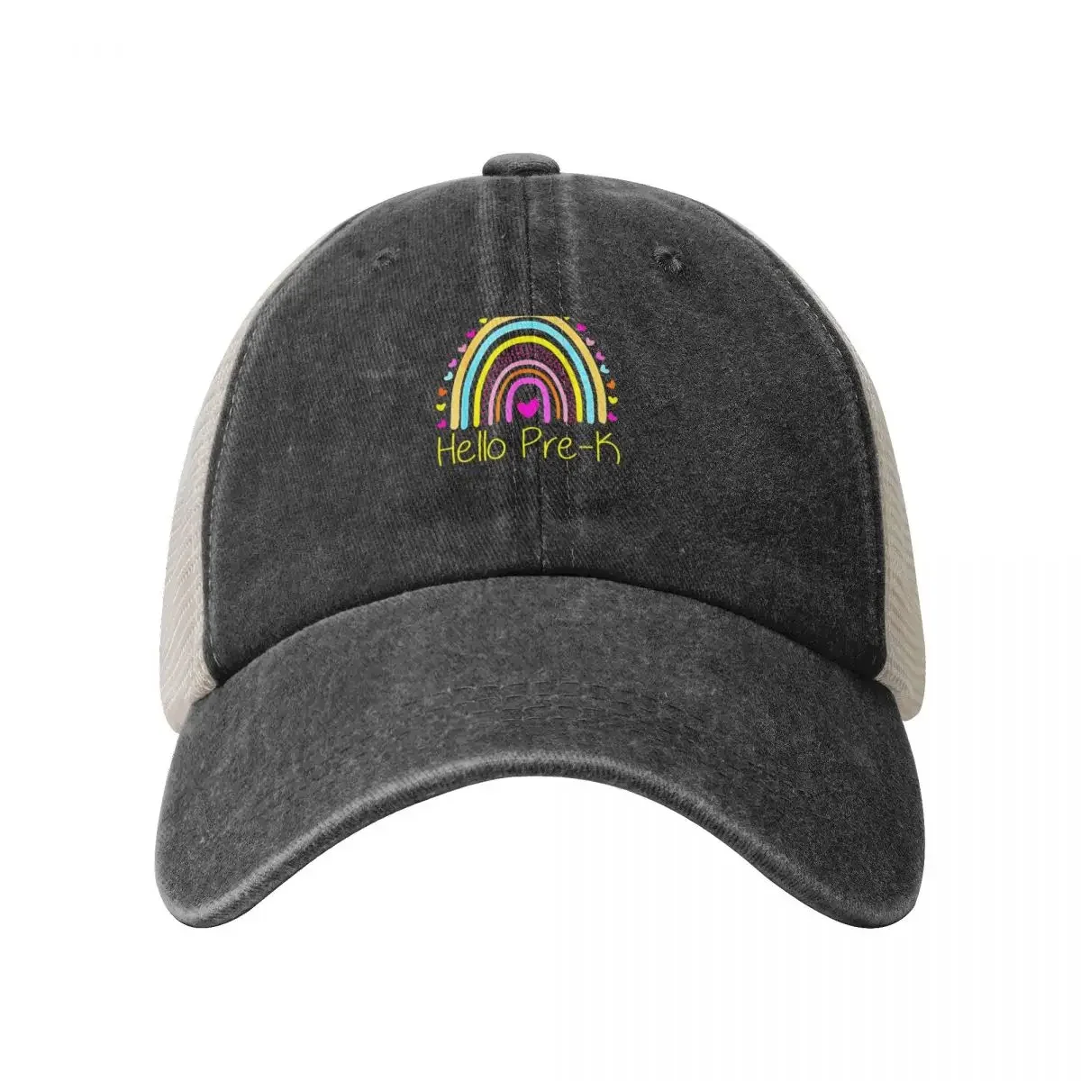 Hello Pre-K Rainbow Team Hello Preschool Rocks Squad Teacher Baseball Cap Ball Cap tea Hat Hat Man Luxury Hats Man Women's