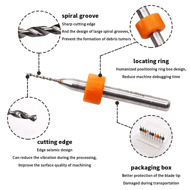 다양한 사양의 PCB 드릴 비트, 마이크로 드릴 비트, 미니 CNC 드릴 비트 세트, 인쇄 회로 기판용 드릴 비트