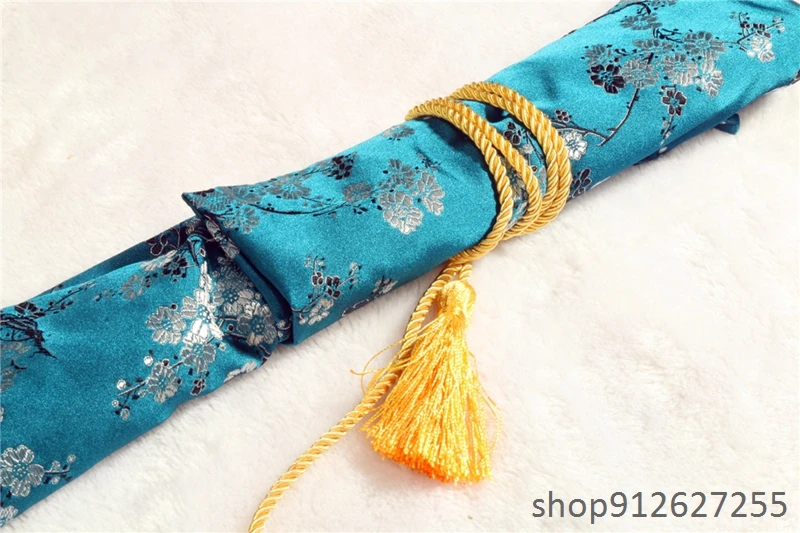 High silk  blue flower bag  sword for japanese sword\'s katana wakizashi