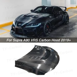 VRS Style Hood Carbon Fiber For Toyota GR Supra A90 A91 Mk5 Bonnet Hood Car Accessories Carbon Bonnet Engine Cover FRP 2019+