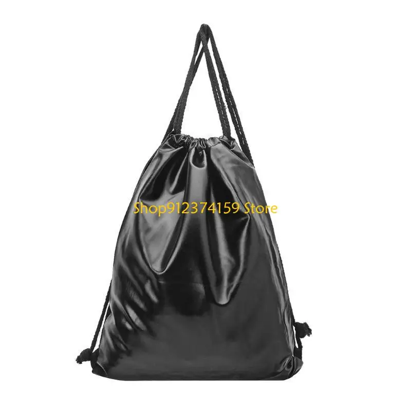 

G5AE Waterproof Drawstring Backpack Bag PU Leather Women Sport Gym Bags