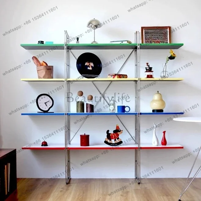 zj Shelf medieval stainless steel multi-layer storage floor-to-ceiling living room home display rack