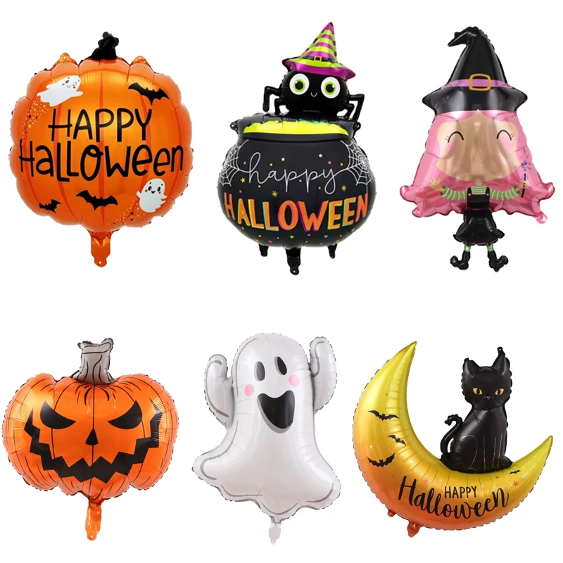 Decorazioni di palloncini fantasma di zucca di Halloween Palloncini foil di ragno Giocattoli gonfiabili Pipistrello Globos Forniture per feste di