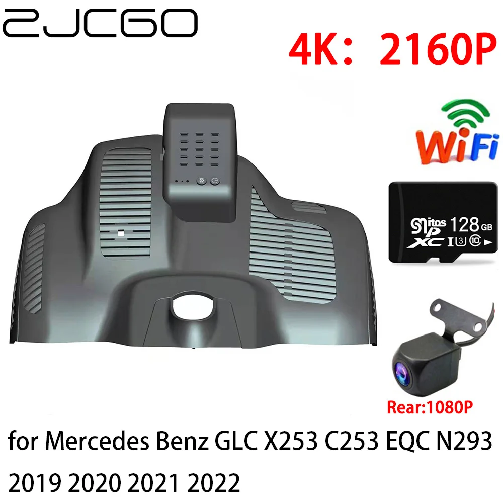 

ZJCGO 2K 4K Car DVR Dash Cam Wifi Front Rear Camera 2 Lens 24h for Mercedes Benz GLC X253 C253 EQC N293 2019 2020 2021 2022