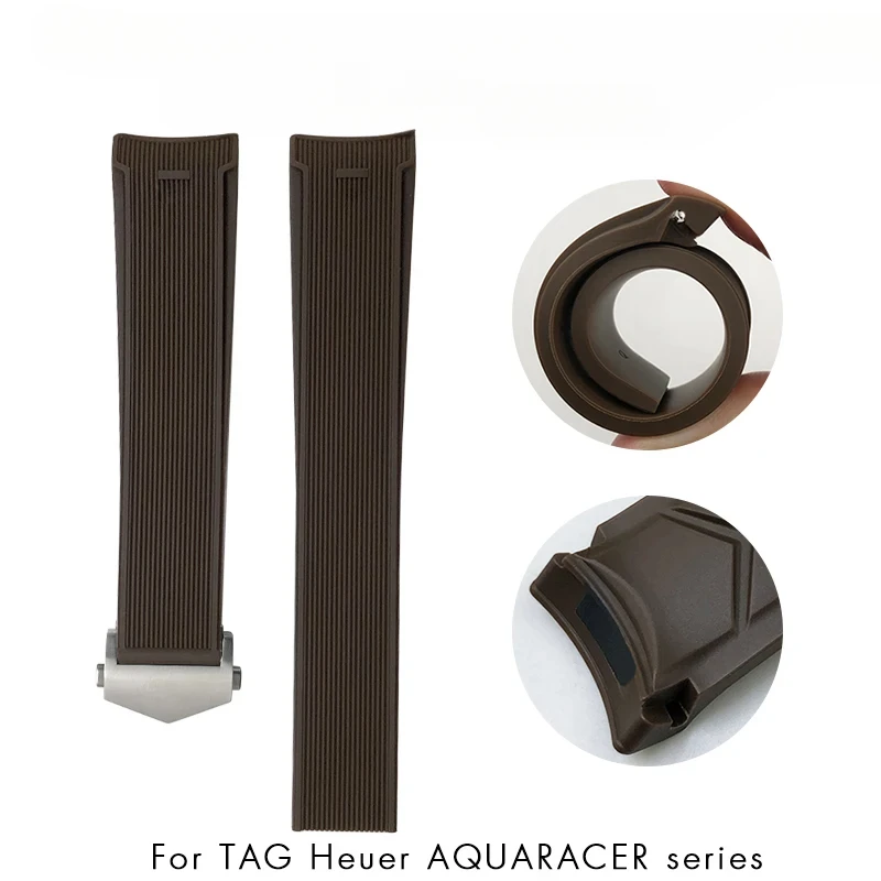 20 مللي متر 22 مللي متر جودة عالية المطاط الطبيعي حزام الساعات ل تاغ هوير Aquaracer 300 WAY201A WBP5110 الغوص حزام ساعة اليد سوار سيليكون