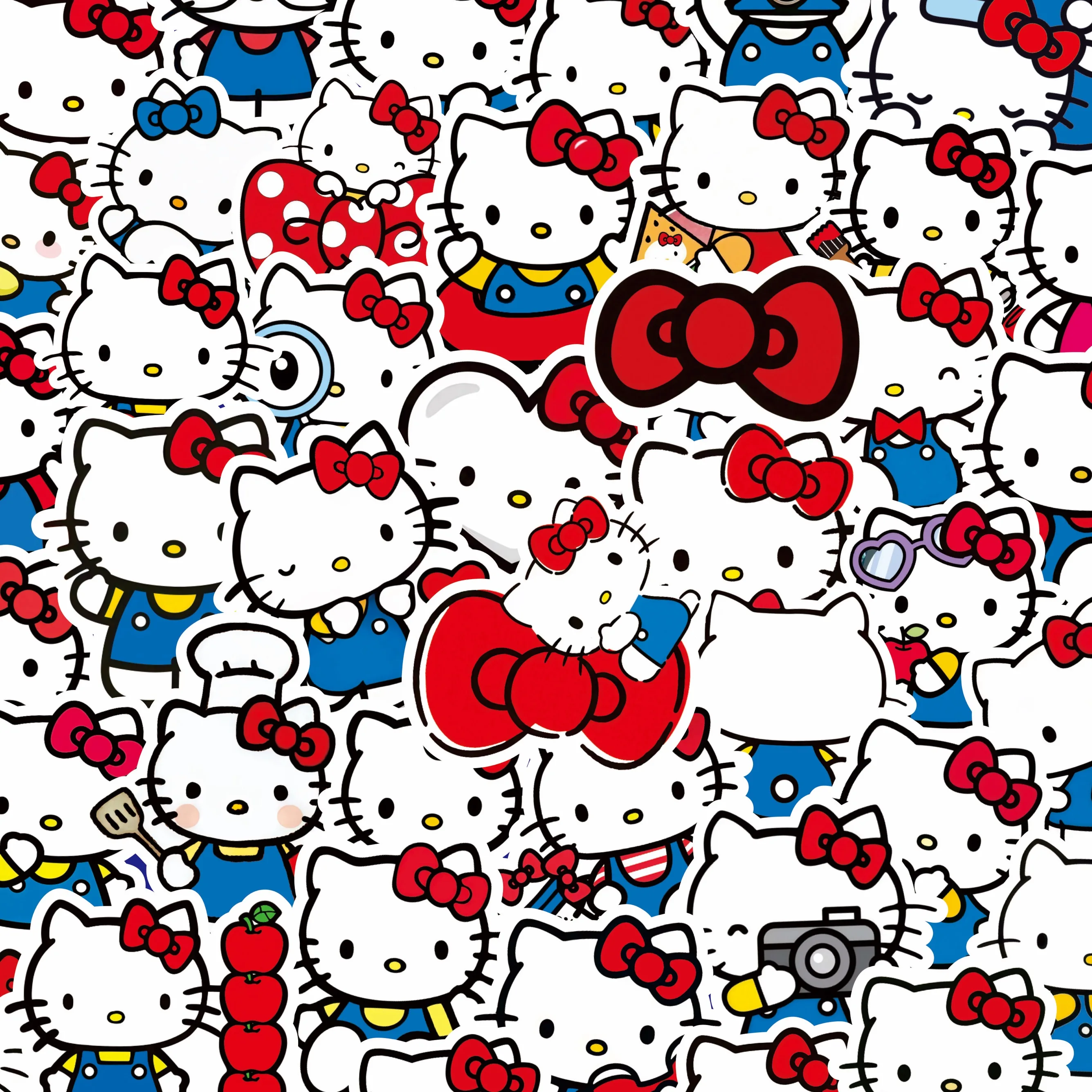 100 Stück Niedliche Hello Kitty Cartoon Sanrio Aufkleber für Scrapbook Handyhülle Laptop Gitarre Notizbuch Kawaii Anime Sticker Spielzeug – Detail 2