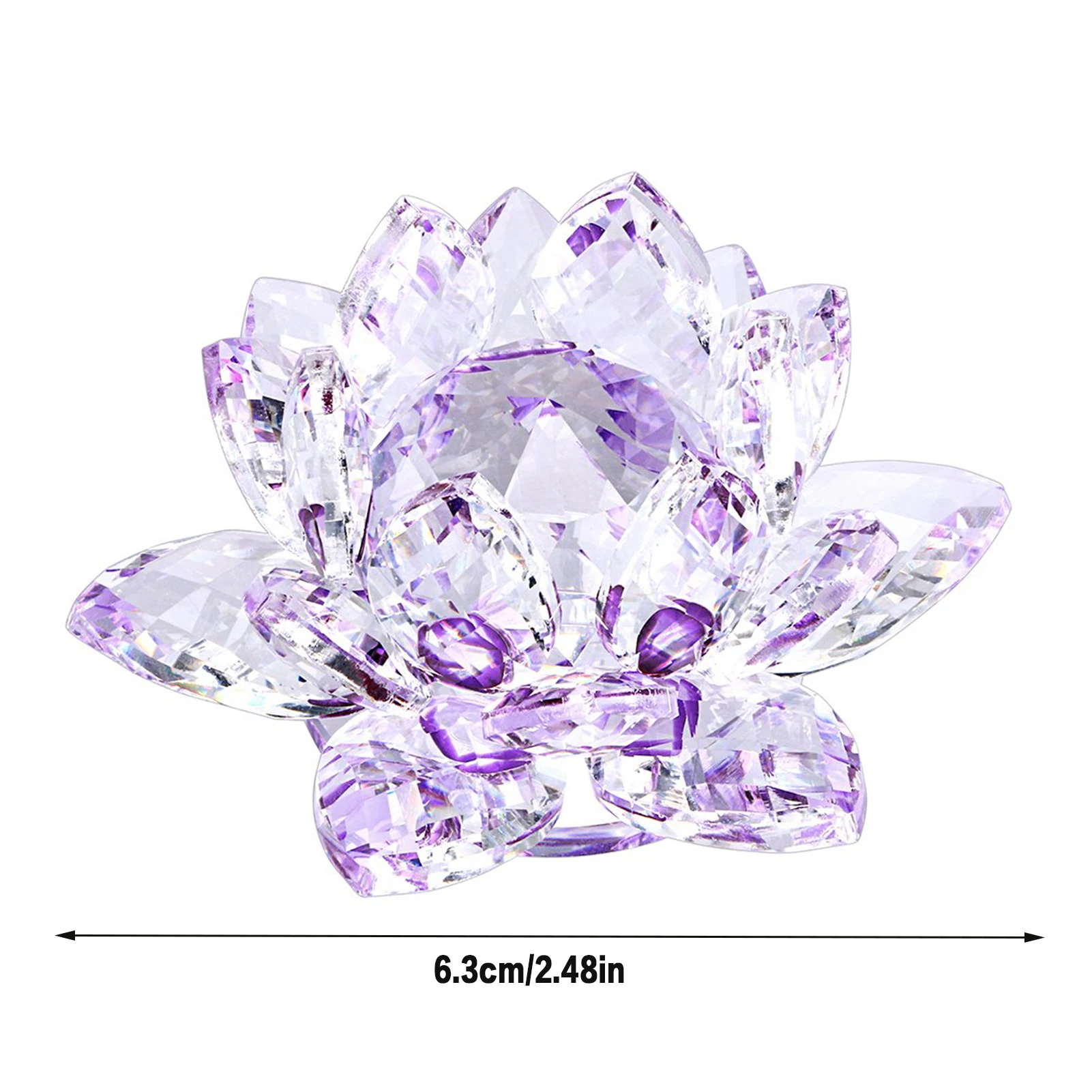 Crystal Lotus Flower Figurines Flower Crafts Glass Car Figurines for Tabletop Centerpiece Home Office