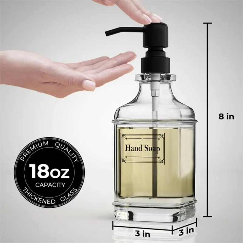 Soap Bottles Boday Shampoo Lotion Container Glass 300ml 550ml Storage Dispenser