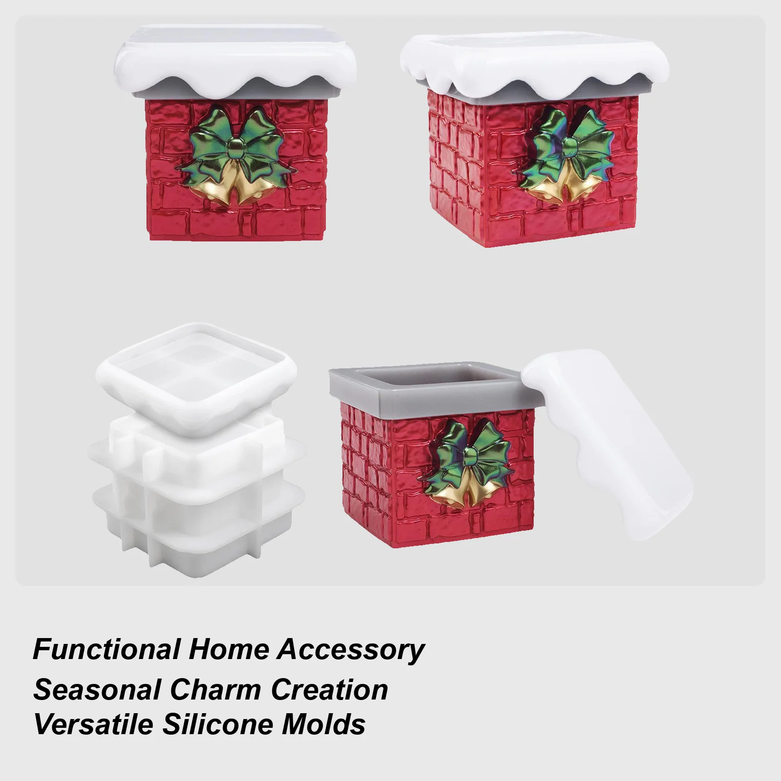 

Силиконовая форма для литья, силиконовая форма для рукоделия для дымохода с снежным покрытием, термостойкая, легкосъемная форма для изготовления художественных проектов