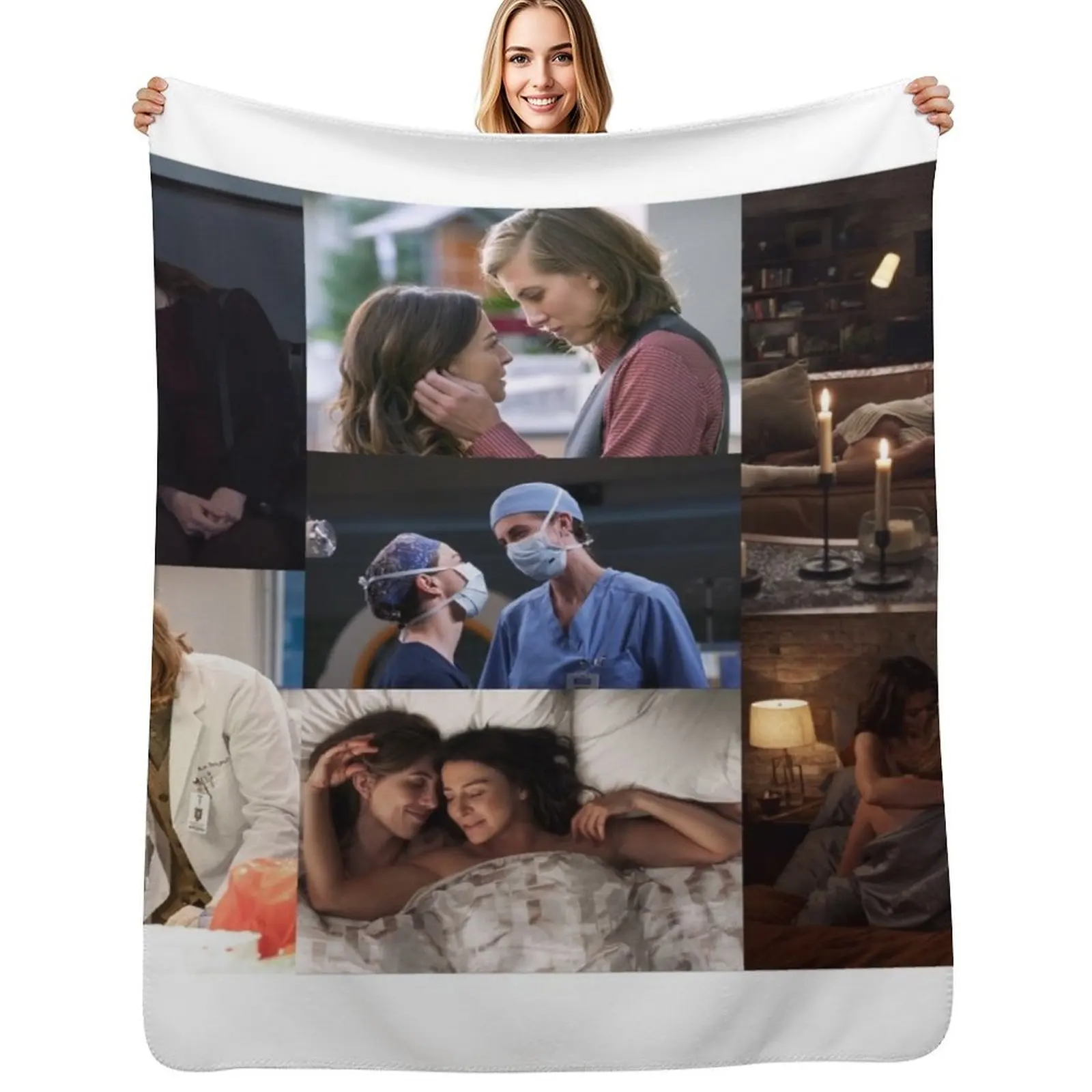Kaimelia Large Collage Designed for Blankets Throw Blanket Foldable Soft Warm Blanket for Outdoor Use
