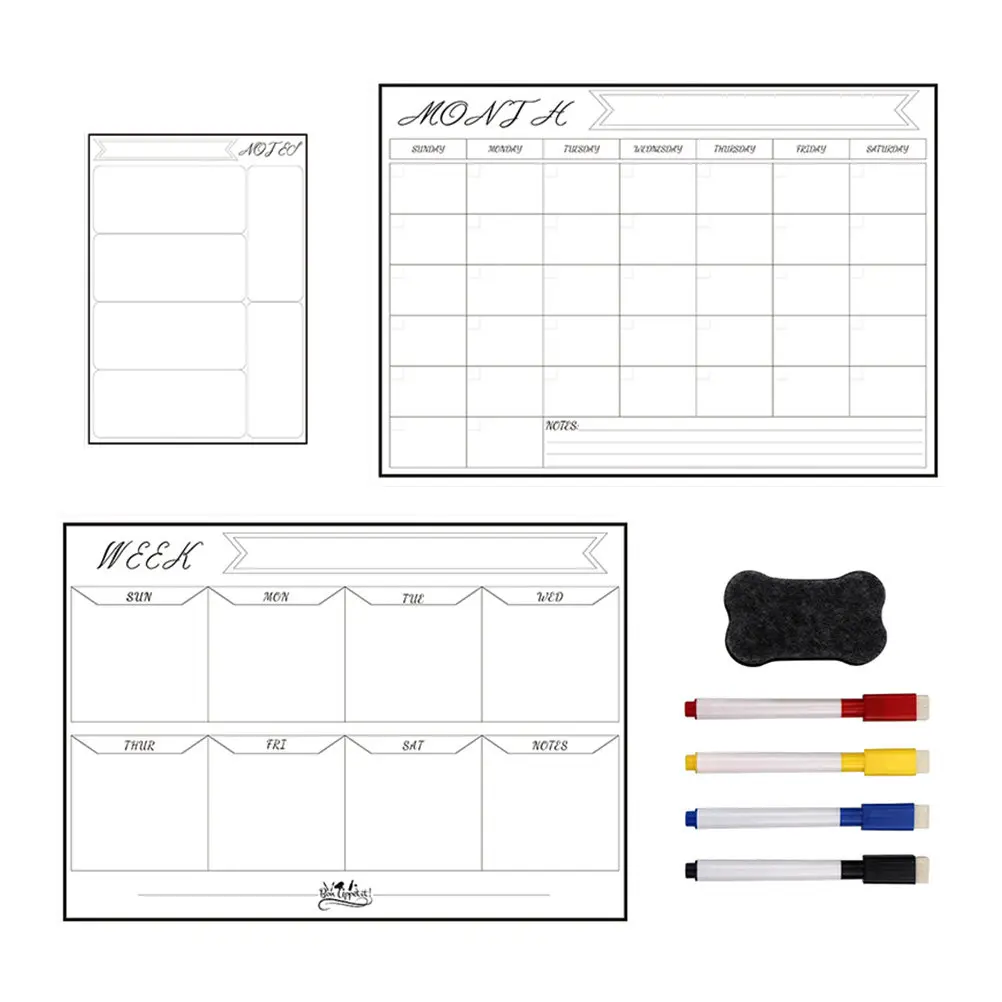 

1 set Magnetic Message Board Whiteboard Calendar Planner Erasable Pet Schedule Board For Home Office Kitchen Use Sticky Notepad