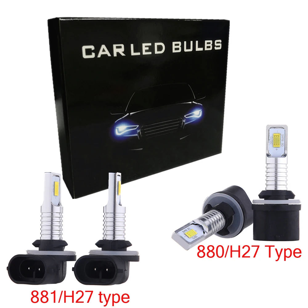 2Pcs H11 H8 9006 HB4 9005 H4 H7 PSX24W H16EU High Quality CSP 3570 LED Aut Lamp Car Anto Fog Light Bulb 6000K White Blue Yellow