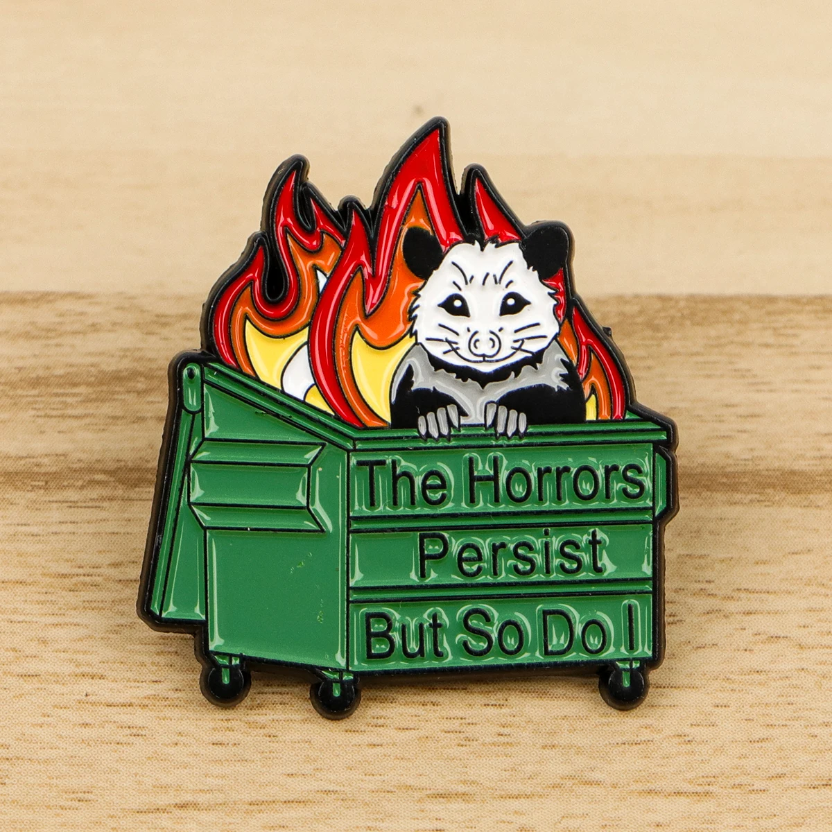 

Funny Opossum Enamel Pin Dumpster Fire Badges on Backpack Brooches for Women Men Lapel Pins Cosplay Accessories Toys Gift