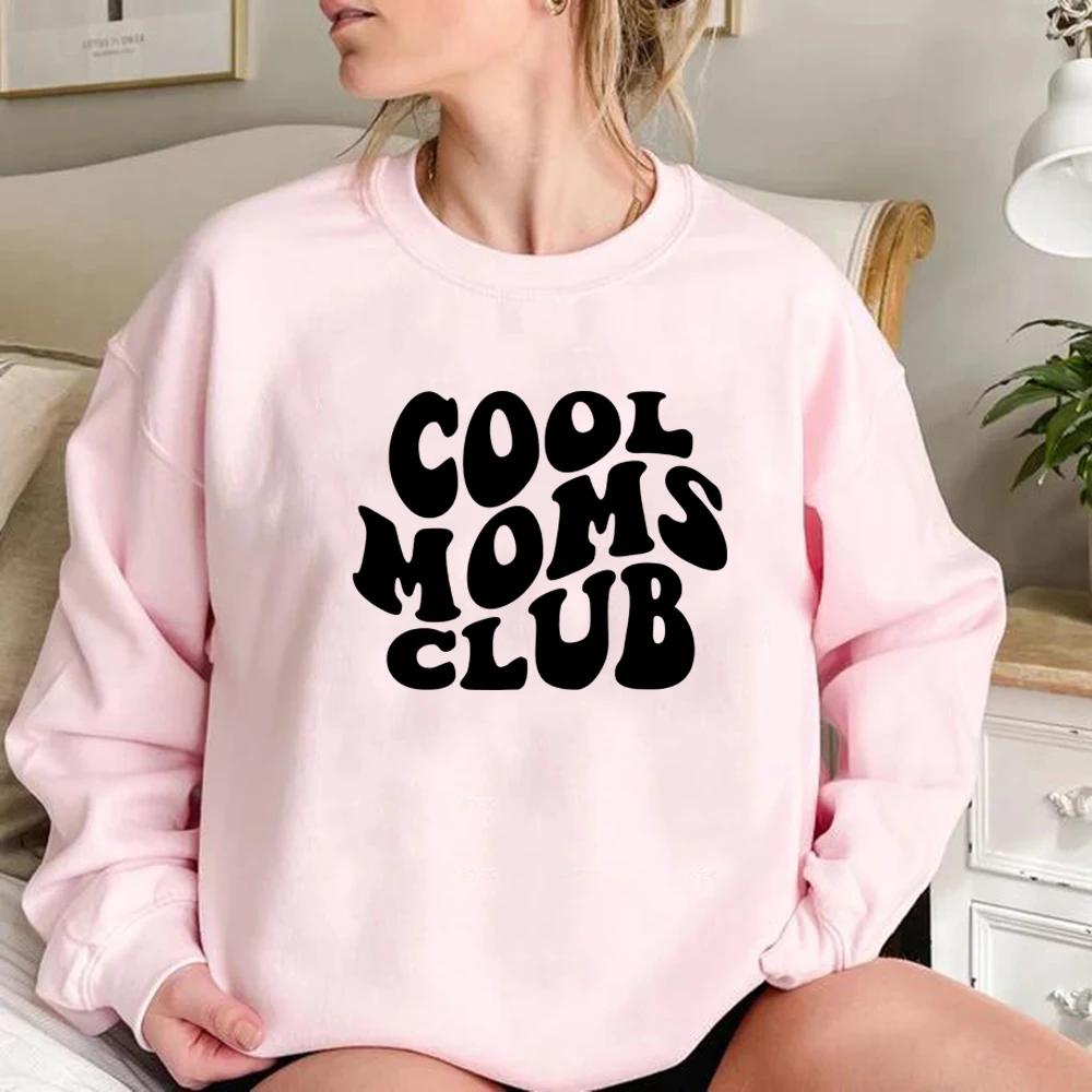 Cool Moms Club Sweatshirt Mom Life Sweatshirts Women Long Sleeve Pullover Casual Graphic Hoodies Mothers Birthday Gift