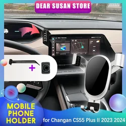 Car Mobile Phone Holder for Changan CS55 Plus II MK2 2023 2024 GPS Air Vent Clip Tray Stand Support Accessories iPhone Samsung