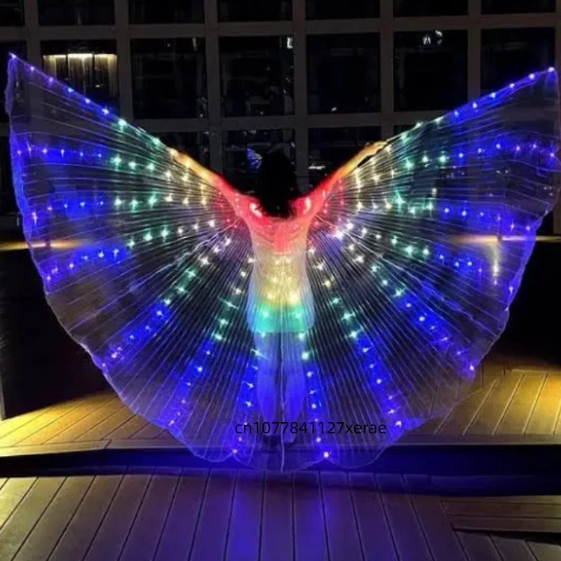 LED lichtgevende vlindervleugels, podiumvoorstelling buikdans mantel prestatiekostuum, bar prop kinderen engel dansvleugels