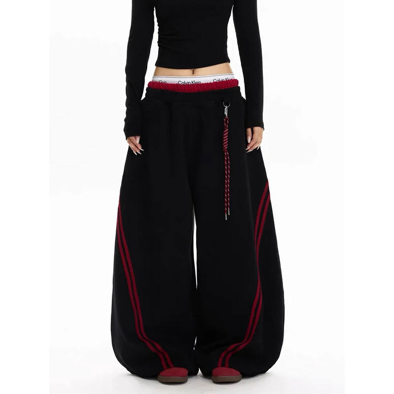 Women Stripe Baggy Y2k Sports Pants Harajuku Streetwear Gray Sweatpants Oversiz… - Image 4