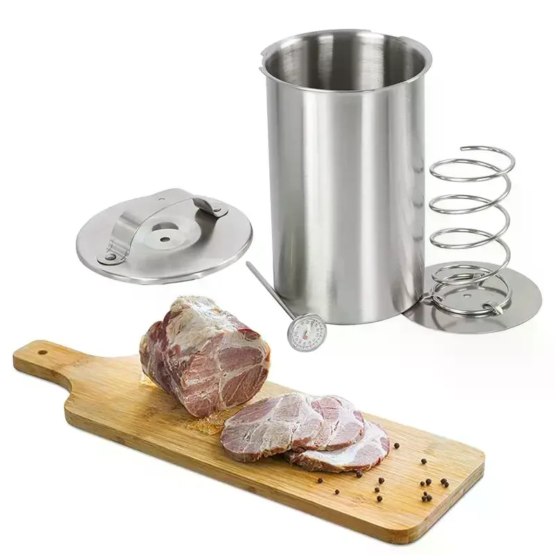 Ham Maker Stainless Steel Meat Press Cooker Deli Meat Press Mold With For Pork Poultry Cooking Kitchen Accessories