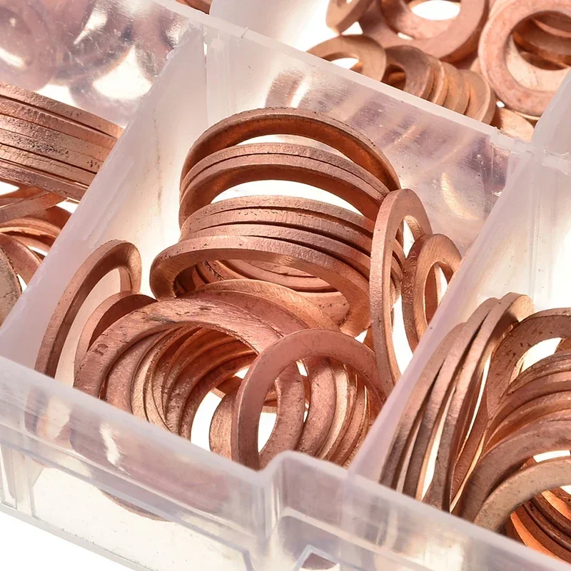 300/280/200/100Pcs Washer Copper Sealing Solid Gasket Washer Sump Plug Oil For Boat Crush Flat Seal Ring Tool image 4