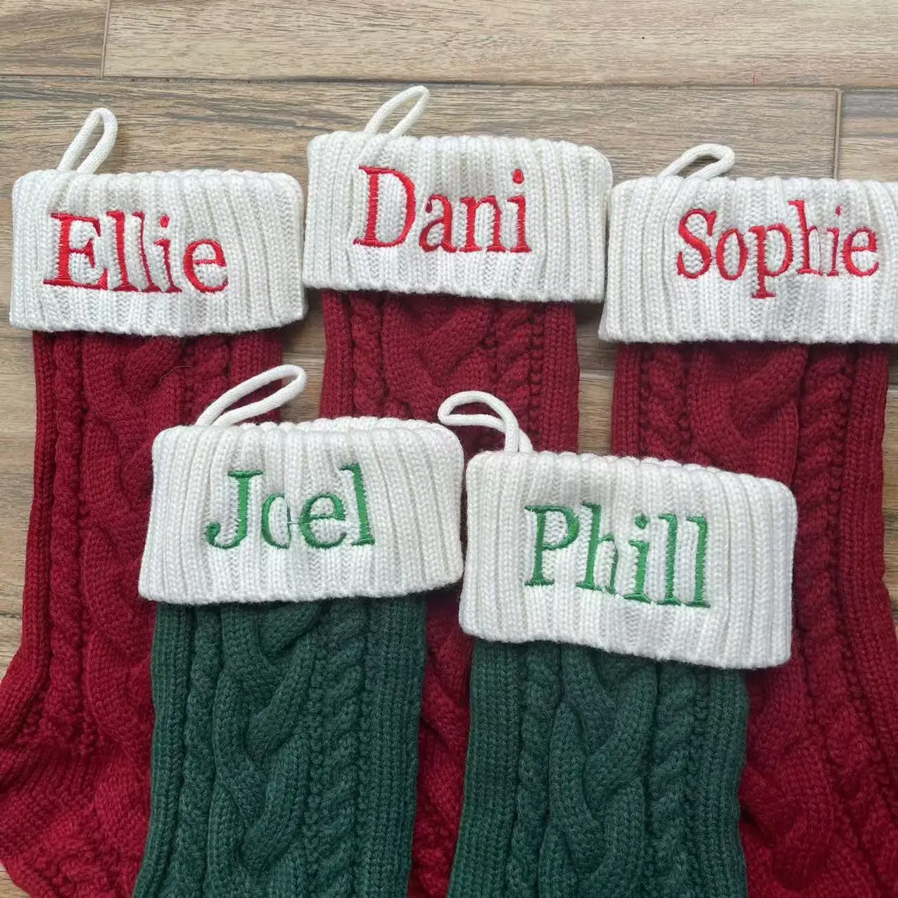 

Personalized Christmas Stockings,Embroidered Christmas Stocking,2024 Family Xmas Stockings with Name,Monogram Holiday Stockings