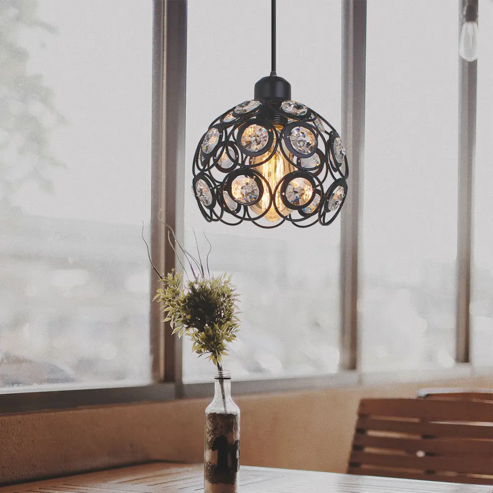 Retro Industrial E27 Pendant Lamp Geometric Modern Iron Lampshade Restaurant Hanging Light Corridor Lighting Fixture Chandeliers