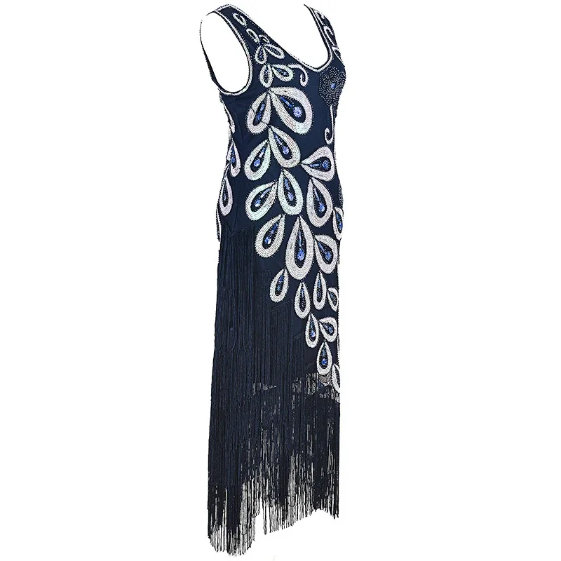 Abito da donna vintage 1920s flapper abiti da festa per donna maniche da sposa Corona abito da festa con frange di paillettes vestidos robe Gatsby