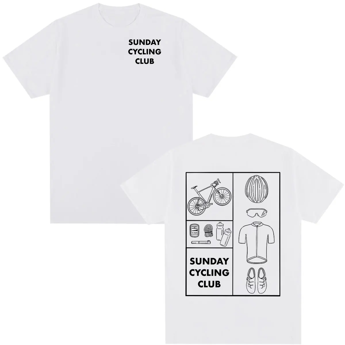 Sunday Cycling Club Bicycle T Shirt Men's Women Clothing Fashion Harajuku Short Sleeves T-shirts Cotton Casual Oversized T-shirt