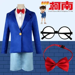 Anime Detective Conan Edogawa Cosplay Men and Child Halloween Costume Konan Uniform Set Cloth Student Performance Costumes