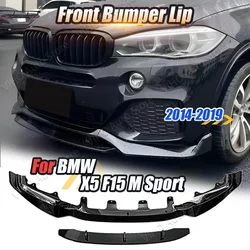 For BMW X5 F15 M Sport 2014 2015 2016 2017 2018 4Pcs Car Front Bumper Splitter Lip Diffuser Gloss Black Body Kit Spoiler Tuning