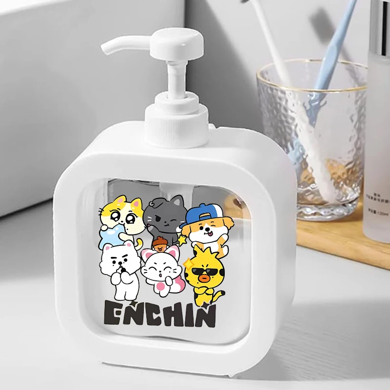 300ML ENHYPEN Transparent Soap Dispensers Creative Refillable Portable Empty Bottle Shower Gel Detergent Dispensing Bottles Gift