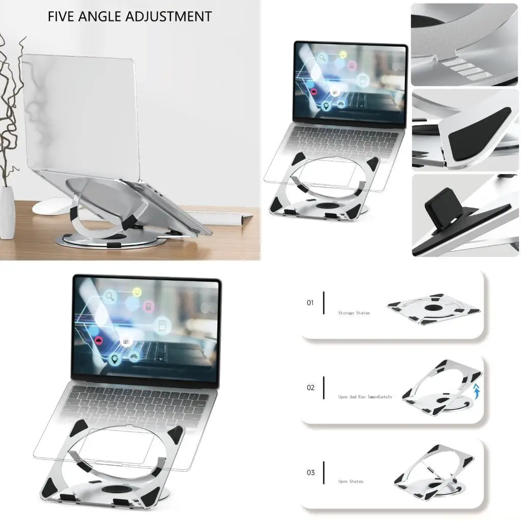 Tablet Holder Stand 360 Degree Rotatable Portable Foldable Desktop Bracket