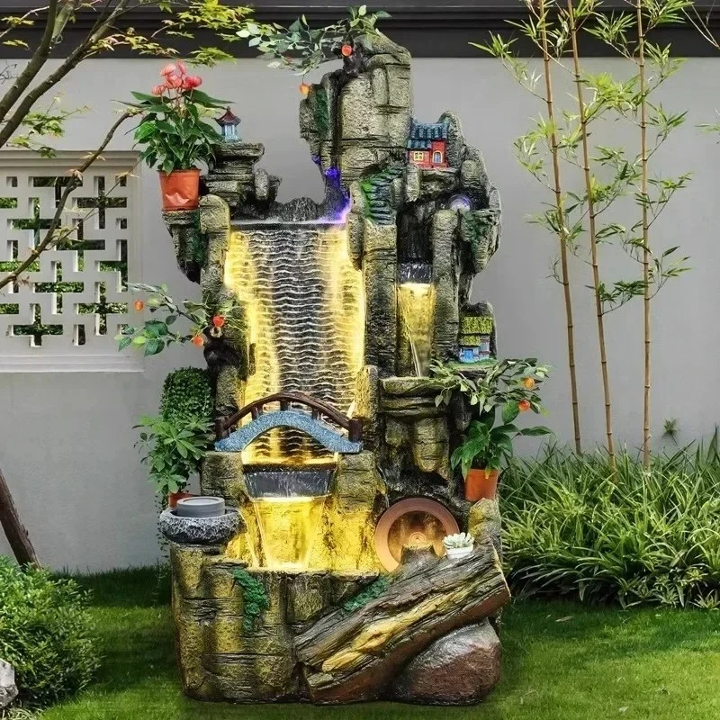 

flowing water fountain ornament circulating water fish tank lucky feng shui wheel decorative landscape gift