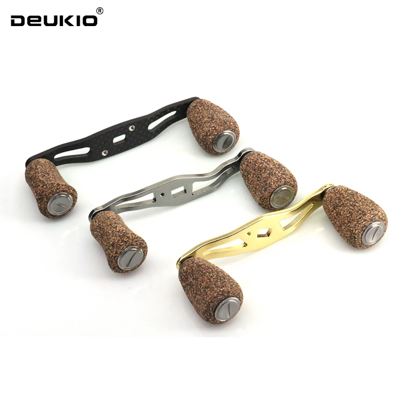 DIY Refit Carbon Fiber Fishing Reel Handle Rocker Light Rubber Wood Knob for D/S/A Brand Baitcasting Reel 