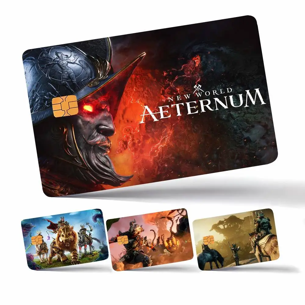 لعبة N-new W-worlds Rise A-angrys E-earths ملصقات البطاقات الزخرفية فيلم مقاوم للماء غطاء الجلد الخصم الائتماني الجبهة البنك حافلة تمرير