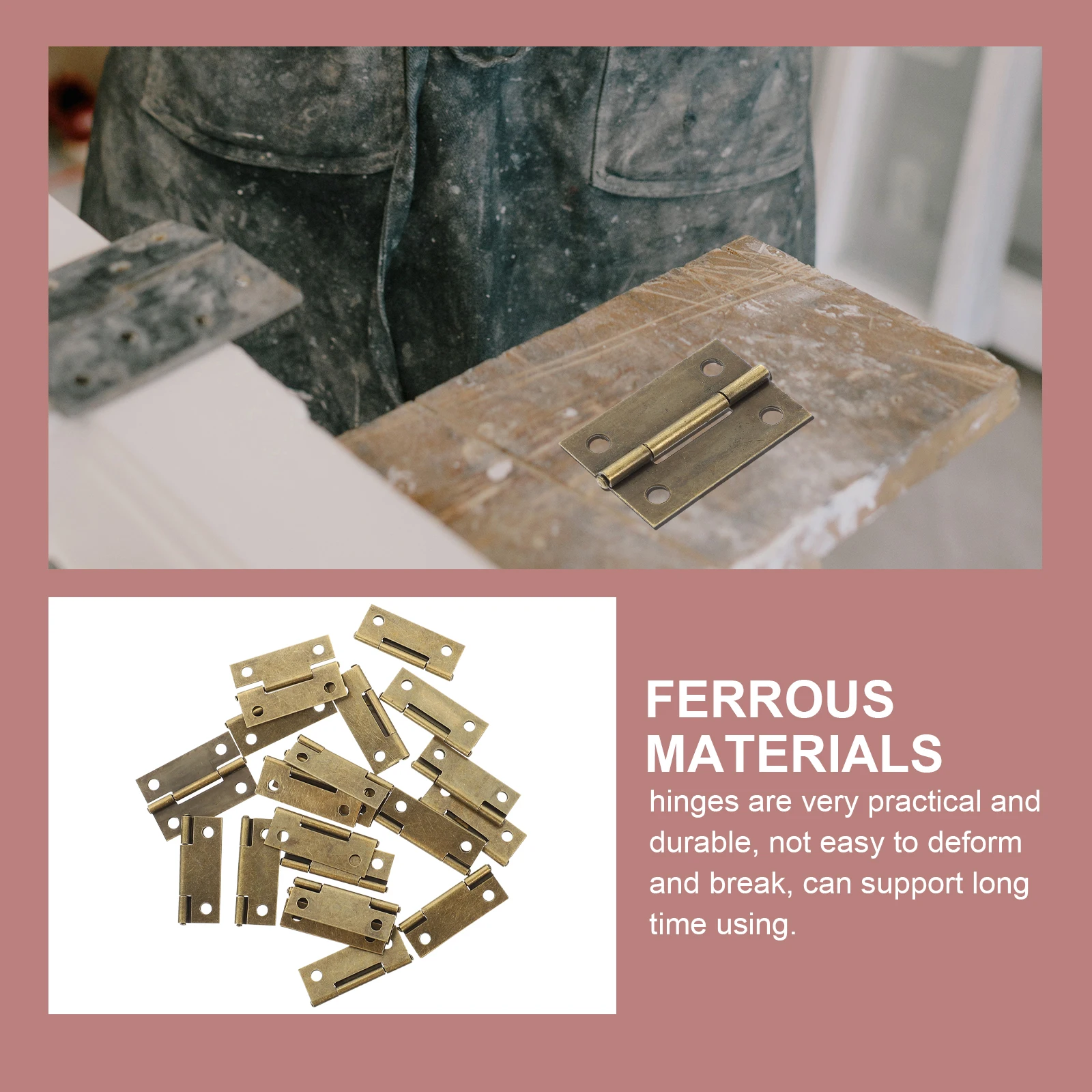 

Flat Hinge Wooden Box Hinges for Furniture Fittings Boxes Jewelry Accessories Small Iron Doors