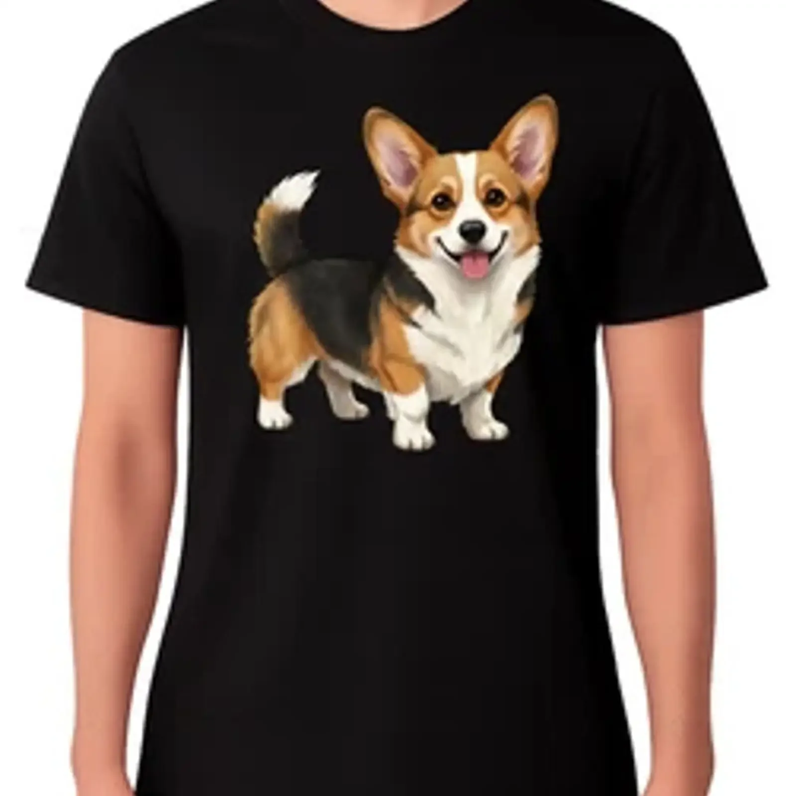 T Shirt Pembroke Welsh Corgi Dog Cute Smiling Pet Lover  vintage Washed Versatile Soft Stylish designer clothes Comfortable