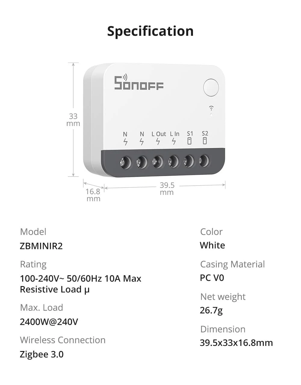 SONOFF ZBMinir2 ZBMinil2 Extreme Zigbee Mini Smart Switch (БЕЗ) Требуется нейтральный провод Умный дом Съемное реле управления через eWelink