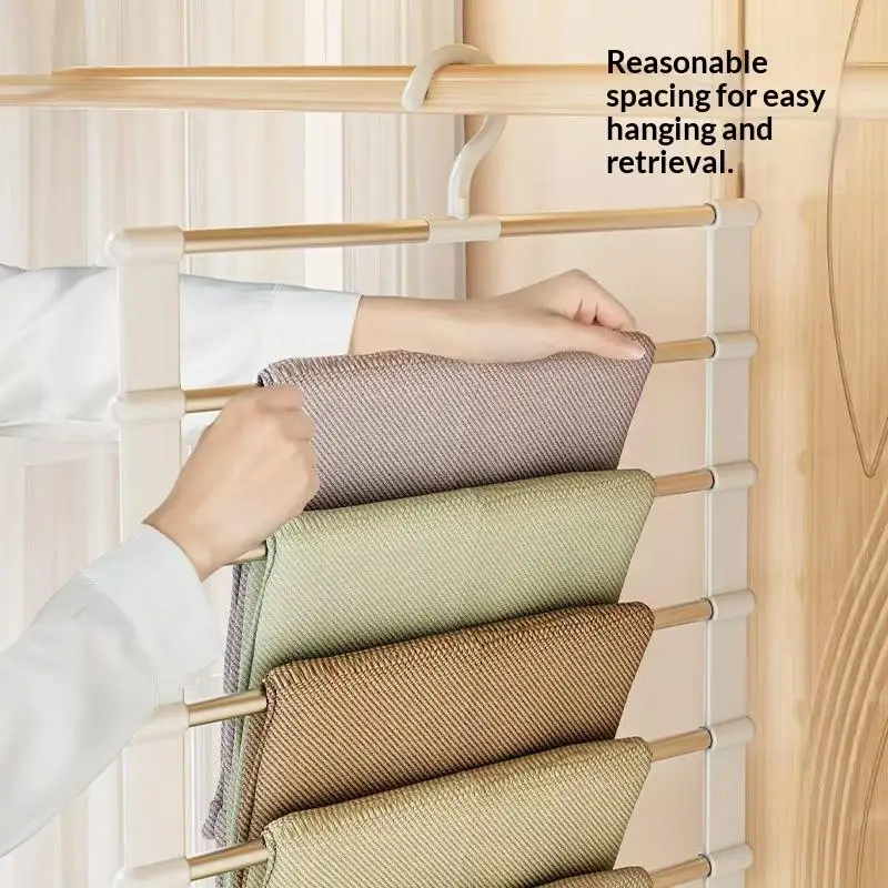7-Tier/5-Tier Pants Storage Rack Trouser Hanger For Home Clothing Organization Non-Slip Wardrobe Storage Clothes Rack
