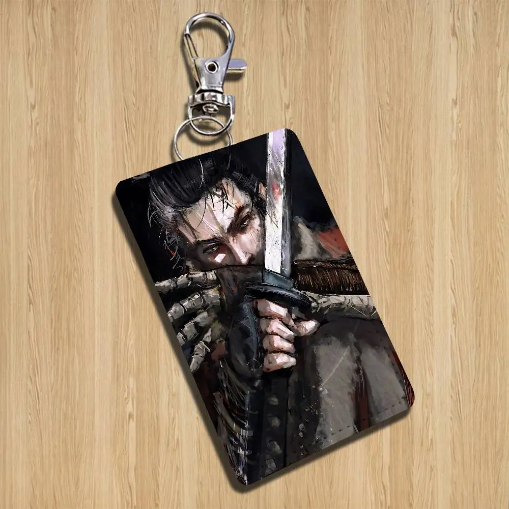 Ninja SEKIRO game Shadows Die Twice Card Holder Keychain Key Ring Door Lock Access Protective Case For Security Gift