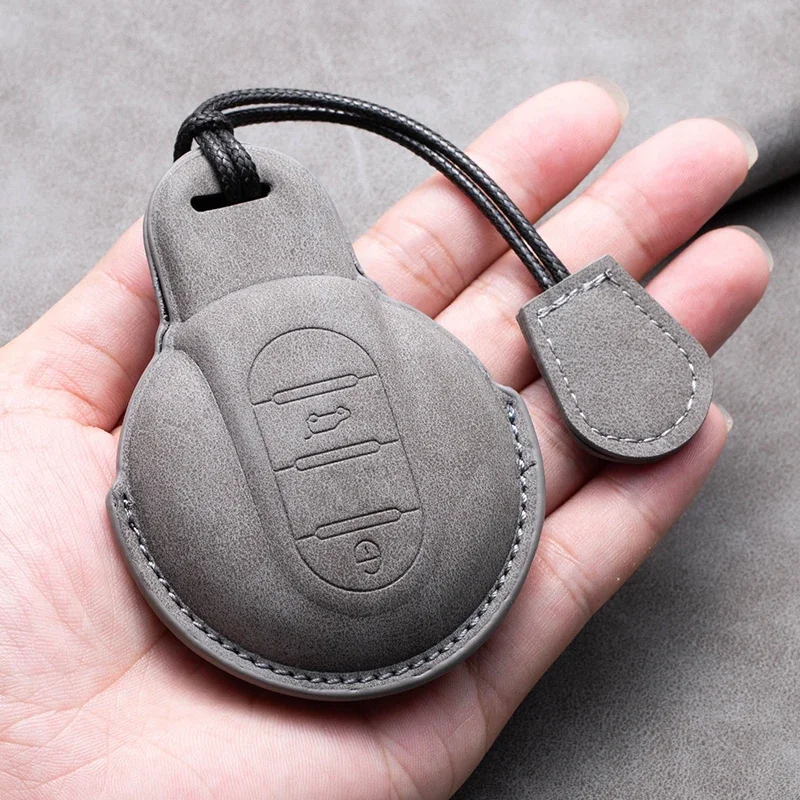 Leather Car Remote Key Fob Cover Case For BMW MINI COOPER S ONE JCW F54 F55 F56 F57 F60 CLUBMAN COUNTRYMAN Keychain Accessories