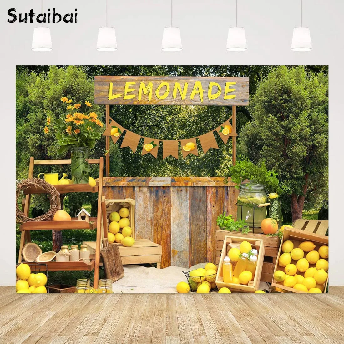 

Lemon Yellow Photo Backdrop for Pictures Summer Lemonade Shop Photography Background Girls Baby Shower 1st Birthday Party