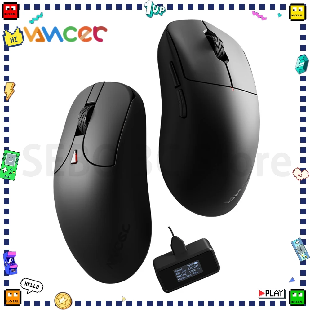 

Vancer THRASH GROOVE Mouse 8K Low Latency PAW3395 Sensor Lightweight Wireless Gaming Mouse Ergonomic FPS Mice Pc Gamer Accessory