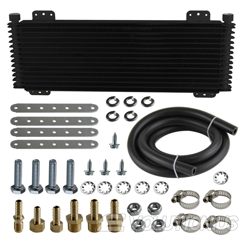 Black Oil Cooler Performance Low Pressure Drop Heavy Duty Transmission with Mounting Hardware 40,000 GVW
